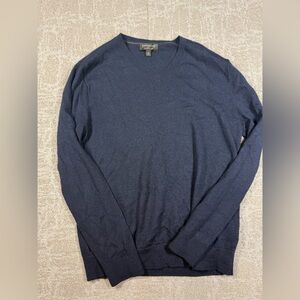 Banana Republic 100% Merino Wool Casual V-Neck Blue Sweater Men Size M